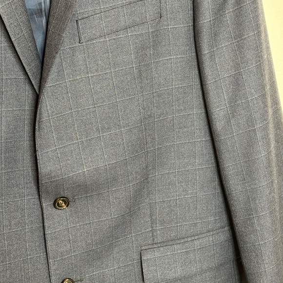 Ralph by Ralph Lauren 2 Button Sport Coat 44L Blue Windowpane Wool Silk Blend - Picture 7 of 10